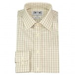 Men's Button-Down Country Shirt Beige/ Green